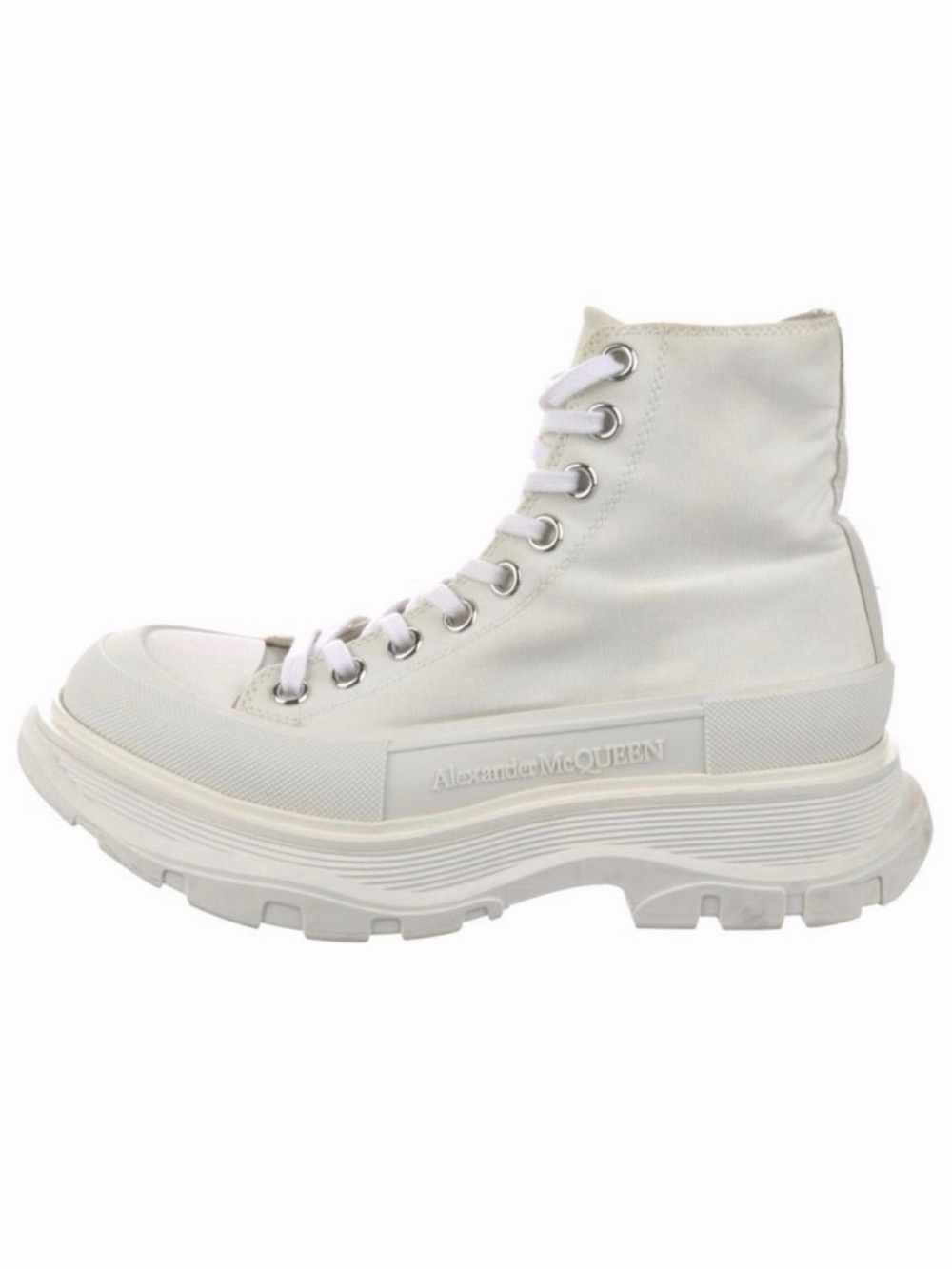Alexander McQueen Off-White High-Top Platform Lace-Up Boot